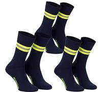 PACOTEX Paire de chaussettes héroïques bleu marine, jaune, argenté/jaune - Pour les héros du quotidien lors des services de secours des pompiers et des organisations auxiliaires, bleu marine, 39-43
