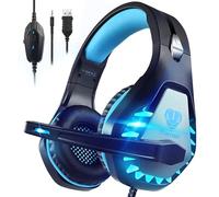 Pacrate Casque Gaming pour PC PS4 PS5, Casque Gamer Audio de Jeu Video Xbox,Casque Gamer Micro Fil de Jeu avec Prise Jack 3,5 mm avec Son Surround et lumières LED,pour Switch,Jeux PS4, PS5