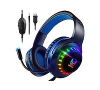 Pacrate RGB Casque Gaming pour PS4/PS5/Xbox/Nintendo Switch/PC, Casque Gamer avec Micro pour PS4/PS5/Xbox/PC, Casque Stéréo Surround pour Switch