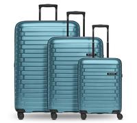 Pactastic Collection 04 + BC, Bleu glacé métallisé, Kofferset (3-teilig) erweiterbar, Valise rigide avec roulettes pivotantes