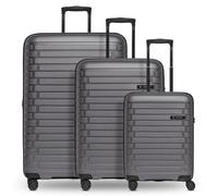 Pactastic Collection 04 THE THREE SET + 4 roues Set de valises 3 pièces avec soufflet d'extension gris