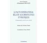 Pacte international relatif aux droits (le) - Emmanuel Decaux - Economica - broché - Etude