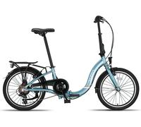 PACTO SIX - Hollandrad Vélo pliant de haute qualité 27cm cadre en aluminium Bike 20 pouces roues en aluminium Bicycle, 6 vitesses Shimano vélo pliant bleu