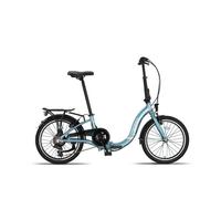 PACTO SIX - vélo pliant - 6 vitesses - freins sur jante - cadre en aluminium - entrée basse - unisexe - Shimano - blue