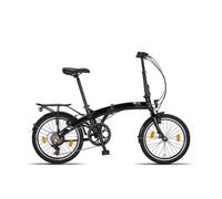 PACTO THREE - vélo pliant - 6 vitesses - freins sur jante - cadre en aluminium - unisexe - Shimano - haute qualité - noir