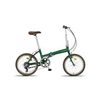 PACTO Twelve - Vélo hollandais Vélo pliant confortable, cadre aluminium vélo 20 pouces Vélo pliant 6 vitesses Shimano vélo pliant rétro vert