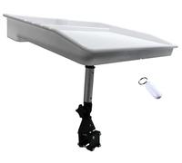 Pactrade Marine Planche à découper blanche pour filet de pêche - Avec compartiment de rangement - Stabilisé aux UV - Avec pied incliné réglable