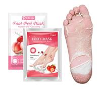 PacuM 2 Paires Peeling Pied Masque Exfoliant Pied Hydratant Foot Peel Mask Acide Lactique Adoucit Cuticules Soin D'été RéPare Peaux Craquelées Mortes pour Hommes Femmes (Fraise et Pêche)