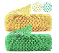 PacuM 2 Pièces African Net Sponge Eponge Africaine Filet de Douche Africain éPonge Africaine Corps Filet Douche Africain Extensible Jusqu'à 160CM pour Bain L'Exfoliation Gommage Massage (Vert+Jaune)