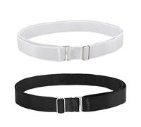 PacuM 2 Pièces Bande de Repassage Femme Ajustable Changez de Style | Crop Top Ceinture Femme Elastique Invisible pour Maintenir Chemises Jeans Pantalons et Robes (Noir, Blanc)