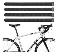 PacuM 4 Pièces Sangle Porte Velo 4 x 70 cm Noir Sangles Fixer Velo Antidérapant Strap Attache Nylon pour Stabiliser Les Vélos Tendeurs Arrimage Élastique pour Fixer Cadres Roues vélo