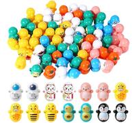 PacuM 80 Pièces Cadeau Anniversaire Enfants Invites Petits Cadeaux Anniversaire Enfant Cadeau Invité Mini Gobelet Astronaute Pingouin et Autres Formes Mignonnes Party Toys