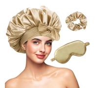 PacuM Bonnet Satin Cheveux nuit 1 Chouchous et 1 Masque pour les yeux