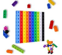 PacuM Cubes de Liaison mathématiques Learning Cubes de comptage en Plastique Toys éducatifs Apprentissage des Maths Resources mathématiques 100pcs Numéro Manipulateurs avec Cartes d'activité Blocs