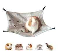 PacuM Hamac Cochon d'Inde Soie Glacée 34 x 34Cm Hamac Rongeur Ajustable Cage Furet Cabane Cochon d'Inde Lit Lapin Design Double Face Balançoire pour Lapin Hamster Chinchilla (Gris)
