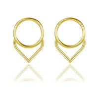 PacuM Lot de 2 piercings de septum en acier inoxydable 16 g pour le corps, la lèvre, l'hélix, le cartilage, les sorties, les fêtes (doré)