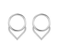 PacuM Lot de 2 piercings de septum en acier inoxydable de 16 g pour le corps, la lèvre, l'hélix, le cartilage, les sorties, les fêtes (argent)