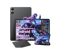 Pad 100 Tablette Tactile 12 Android 15 2.4G+5G Wifi RAM 24Go ROM 256Go/SD 2To 9000mAh 16+8MP Dual SIM Gris Avec Clavier K1