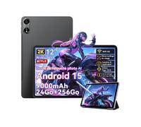 Pad 100 Tablette Tactile 12" Android 15 2.4G+5G Wifi RAM 24Go ROM 256Go/SD 2To 9000mAh 16MP+8MP Dual SIM,Mode PC WPS - Gris