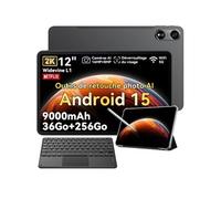 Pad 100 Tablette Tactile 12 Android 15 2.4G+5G Wifi RAM 36Go ROM 256Go/SD 2To 9000mAh 16+8MP Dual SIM Gris Avec Clavier K1