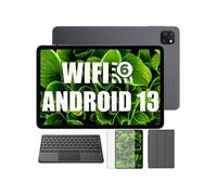 Pad 50 WiFi Tablette Tactile 10.1 HD+ IPS Android 13 2.4G+5G WiFi 6, RAM 6 Go ROM 64 Go/SD 1 To 5100mAh Gris Avec Clavier K1
