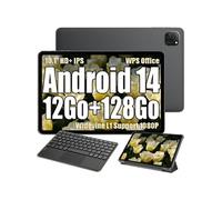 Oscal Pad 70 WiFi Tablette Tactile 10.1 HD+ IPS Android 14 2.4G+5G WiFi 6, RAM 8 Go ROM 128 Go/SD 1 To 6580mAh Gris Avec Clavier K1 Gris