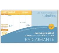 Pad aimanté Calendrier hebdo sept. 2025-août 2026, mini prix mini place