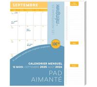 Pad aimanté calendrier mensuel sept. 2025-août 2026, mini prix mini place - Collectif - Editions 365 - broché - Calendrier