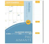 Pad aimanté mensuel sept. 2026-déc. 2027 16 mois