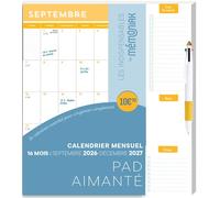 Pad aimanté mensuel 2027 avec stylo 4 couleurs - Calendrier mensuel janvier-décembre 2027 - Collectif - Editions 365 - broché - Calendrier