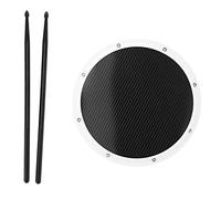 Pad de batterie en fibre de carbone de 12 pouces, tapis d'entraînement à percussion avec tapis antidérapant absorbant les chocs, tapis d'entraînement de batterie muet pour (Blanche)