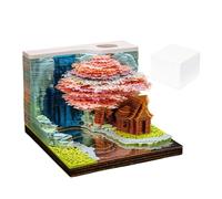 Pad De Notes Autocollants - Pad De Mémoire Acrylique Visuel, Notes De Conception 3D Notes Adhésives | Mémo Pad De Papier Interactif, Pad De Mémoire De Papier Fiable Avec Couvercle De Poudre Acrylique