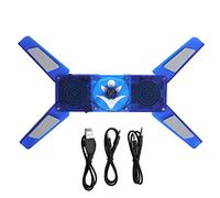 Pad de Refroidissement Pliable pour Ordinateur Portable avec Double Haut-Parleur et LED Bleue, Ventilateur de Refroidissement d’Ordinateur alimenté par USB pour Ordinateur Portable