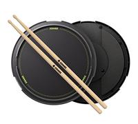 Pad d'entraînement de batterie 12 pouces - Pad d'entraînement Donner Drummer et bâtons - Pad d'entraînement de caisse claire silencieux avec simulation de caisse claire amovible, 40 leçons de mélodie