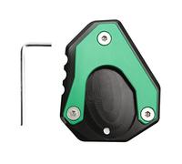 Pad Extension Béquille Moto Aluminium, Plaque Agrandisseur Béquille Latérale, Compatible NINJA250 300 400 2018 + - Stabilité Renforcée, Grande Surface de Contact, Sécurité de (Verte)