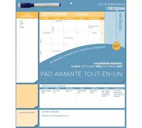 Pad mensuel calendrier aimanté tout-en-un 2027, sept. 2026-déc. 2027