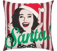 pad taie d'oreiller SANTA 45 x 45 cm green grossièrement tissé