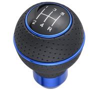 Padaodao Pommeau de levier de vitesse rond en cuir bleu pour la plupart des transmissions manuelles