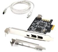 Padarsey Carte PCIe Firewire pour Windows 10,contrôleur PCI Express IEEE 1394 4 ports (3 x 6 broches et 1 x 4 broches),adaptateur Firewire 800 1394a pour Windows 7/8/Mac OS avec support discret et