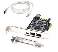 Padarsey Carte PCIe Firewire pour Windows 10, contrôleur PCI Express IEEE 1394 4 Ports (3 x 6 Broches et 1 x 4 Broches), Adaptateur Firewire 800 1394a pour Windows 7/8/Mac OS avec Support Discret et