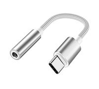 PADCR Adaptateur de Casque USB C, USB-C vers Jack 3,5 mm, Universel, argenté