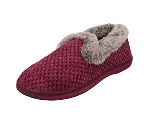 Padders Misha Chaussons larges en mousse à mémoire de forme pour femme, Bordo Popcorn, 37 EU
