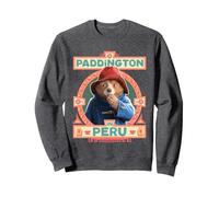 Paddington Bear in Pérou Pixel Inca Patterns Sweatshirt, Unisexe pour Adultes, Chiné Foncé, M