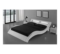 Paddington lit avec led 140 x 190 cm en pu blanc