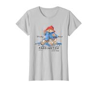 Paddington Sticky Bear Illustration Classique T-Shirt, Femme, Argent, XS