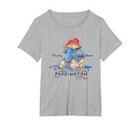 Paddington Sticky Bear Illustration Classique T-Shirt, Femme Grandes Tailles, Gris Chiné, 3X