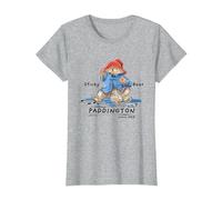 Paddington Sticky Bear Illustration Classique T-Shirt, Femme, Gris Chiné, 3XL