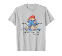 Paddington Sticky Bear Illustration Classique T-Shirt, Homme, Argent, 3XL