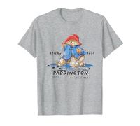 Paddington Sticky Bear Illustration Classique T-Shirt, Homme, Gris Chiné, M