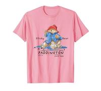 Paddington Sticky Bear Illustration Classique T-Shirt, Homme, Rose, 3XL